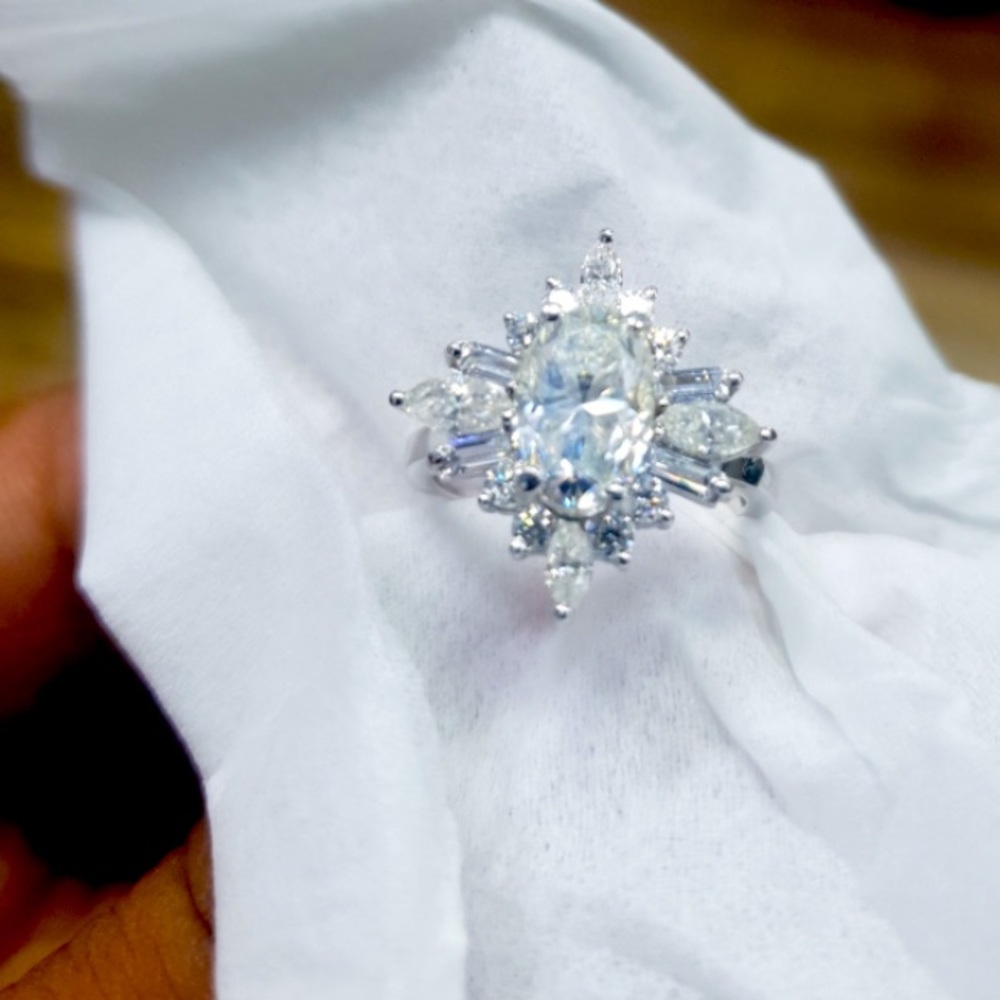 Moissanite 225 silver ring